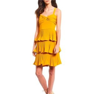 NWT Gianni Bini Danica Yellow Ruffle Tiered Dress